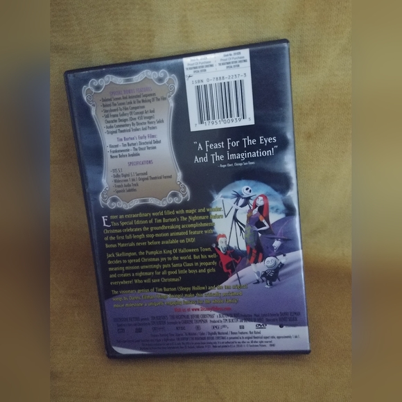 The Burton's The nightmare before Christmas Dvd - Picture 2 of 2